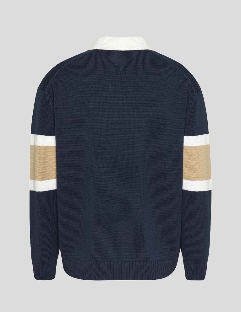 T-shirt TOMMY JEANS trophy neck rugby polo jumper multi